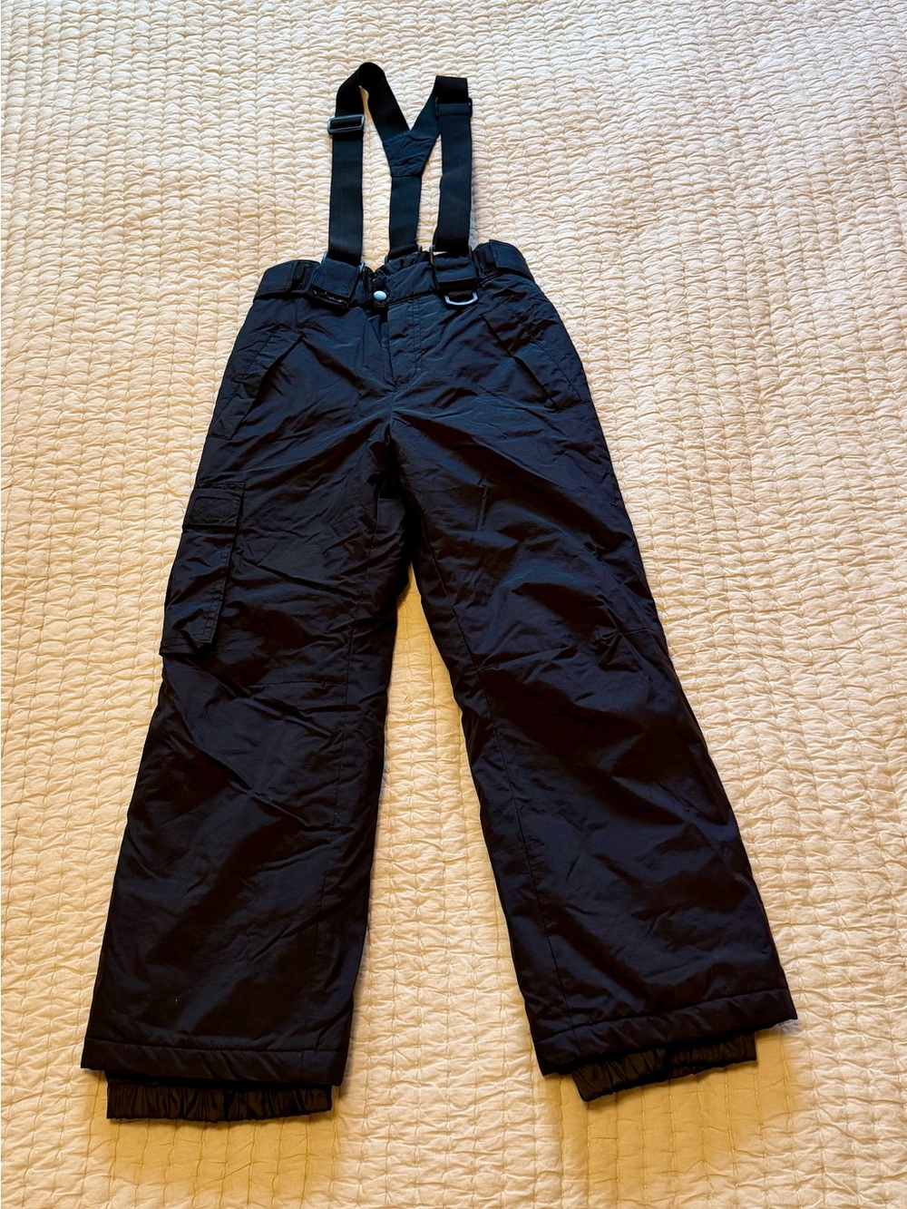 Sport Essentials Kids Black Ski Snow Pants Size 10 Adjustable Suspenders